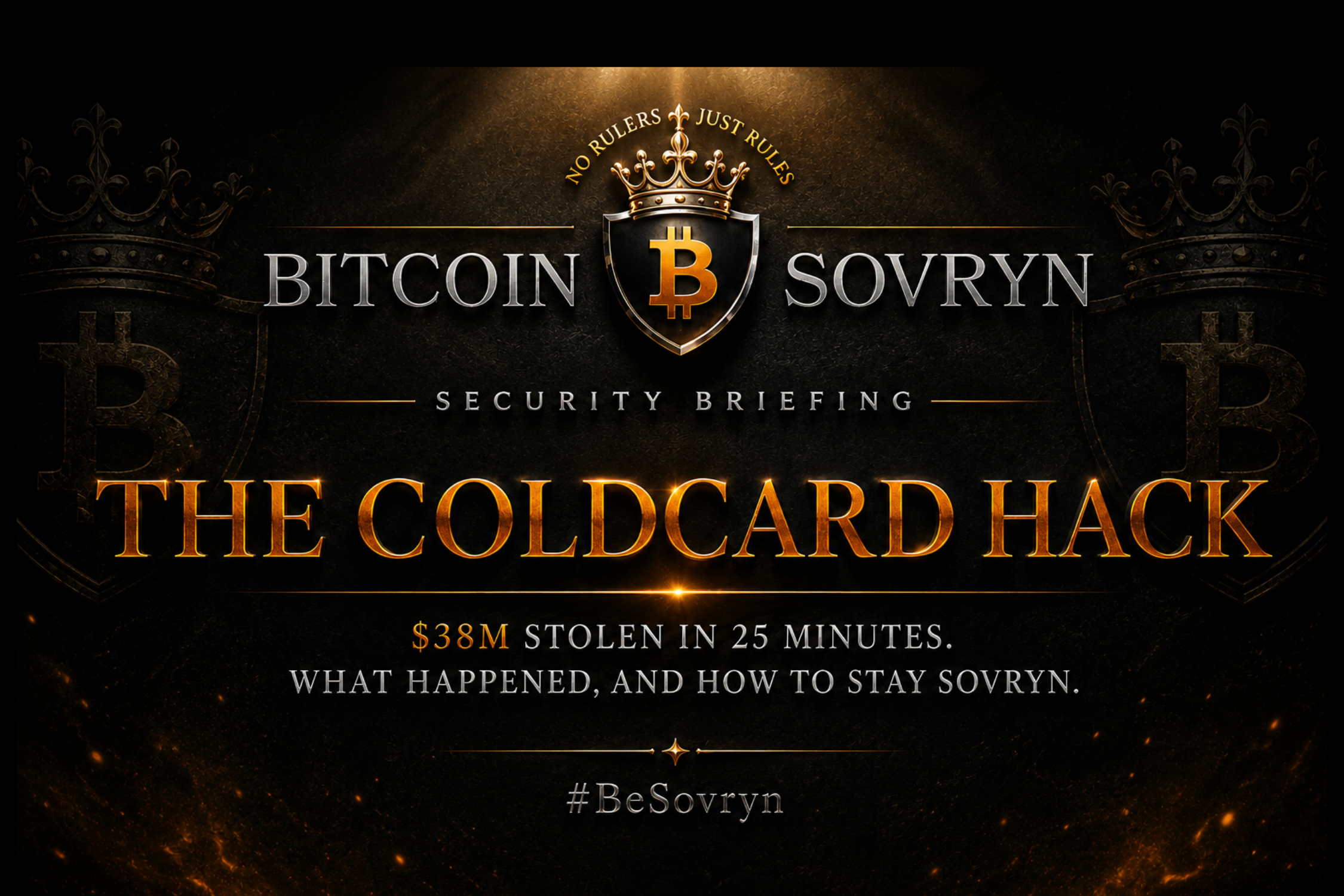 The Coldcard Hack: What Happened, Who It Hurt, And Why Sovereignty Still Wins.